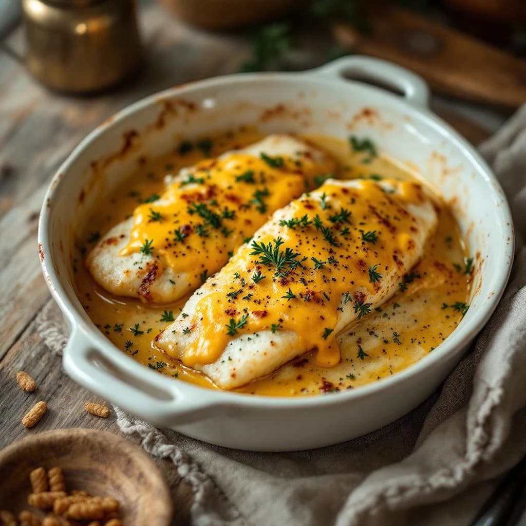 Baked Haddock Fillets with Cheese Sauce