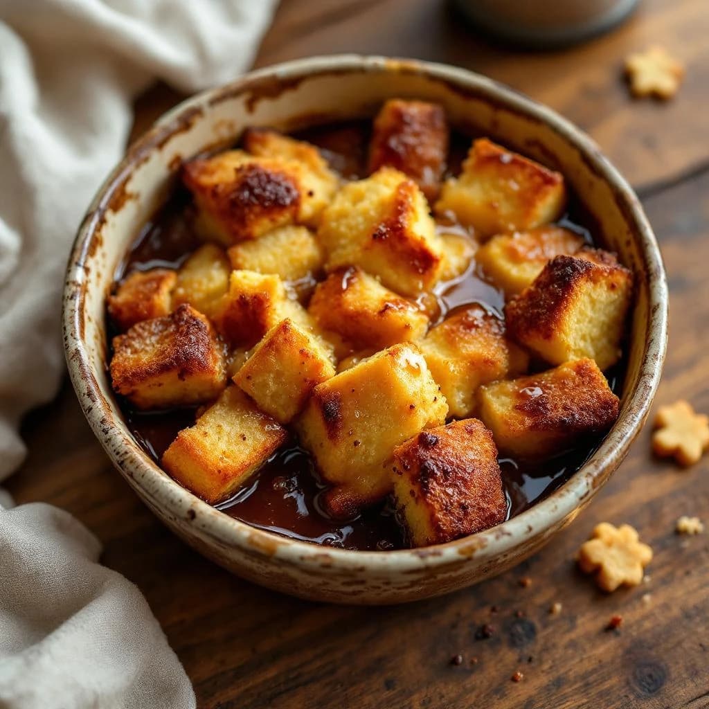 Bread Pudding with Molasses Sauce